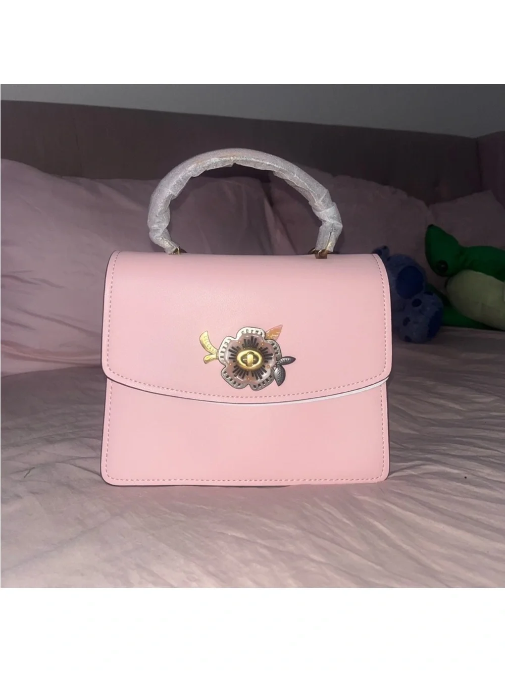 ISO!!! Coach Pink Leather Top-Handle Satchel with Floral Turnlock DO NOT BUY